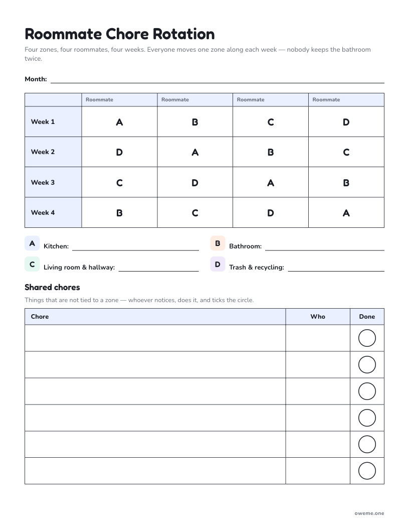 Preview of the printable sheet